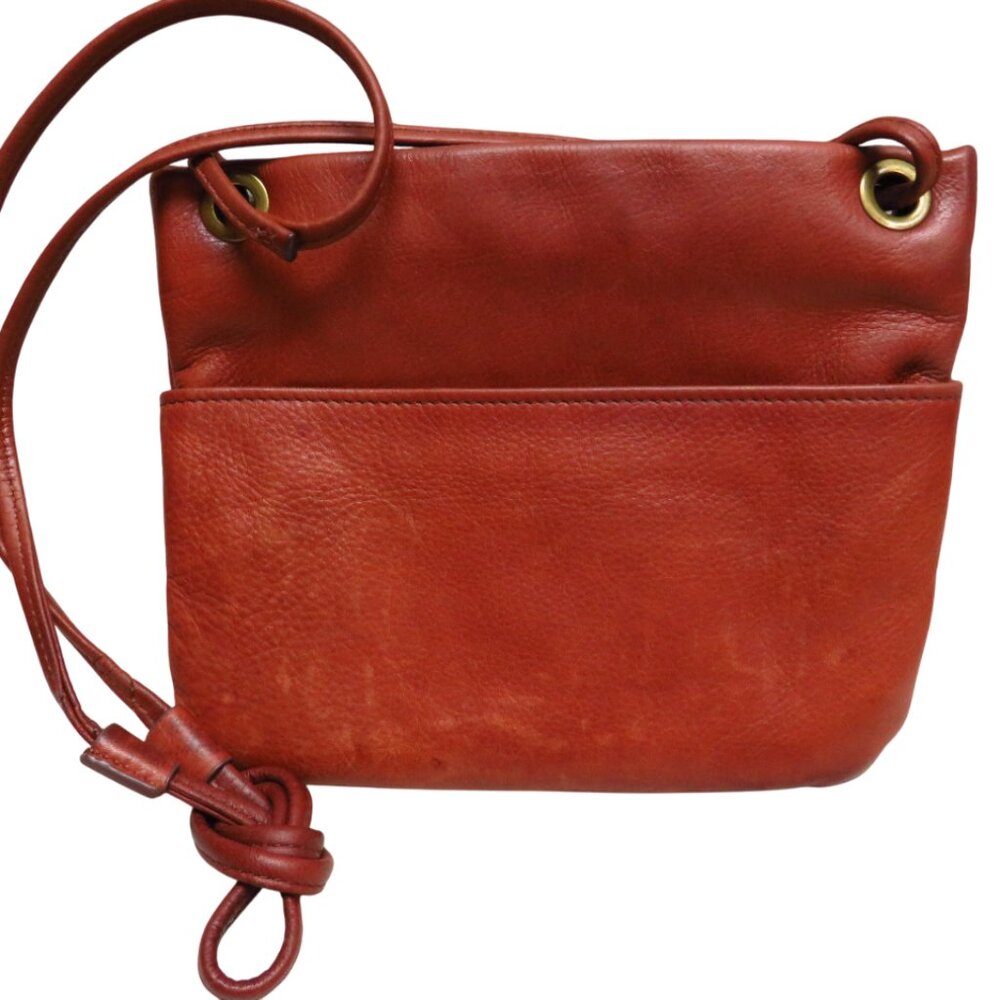 Buttery Soft Leather Bag Brown W/Light Brown Logo Print Lining